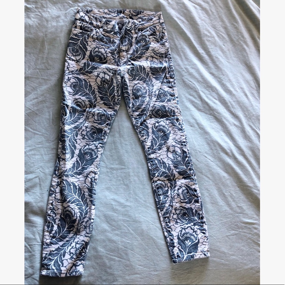 The Loft Skinny Ankle printed jeans
